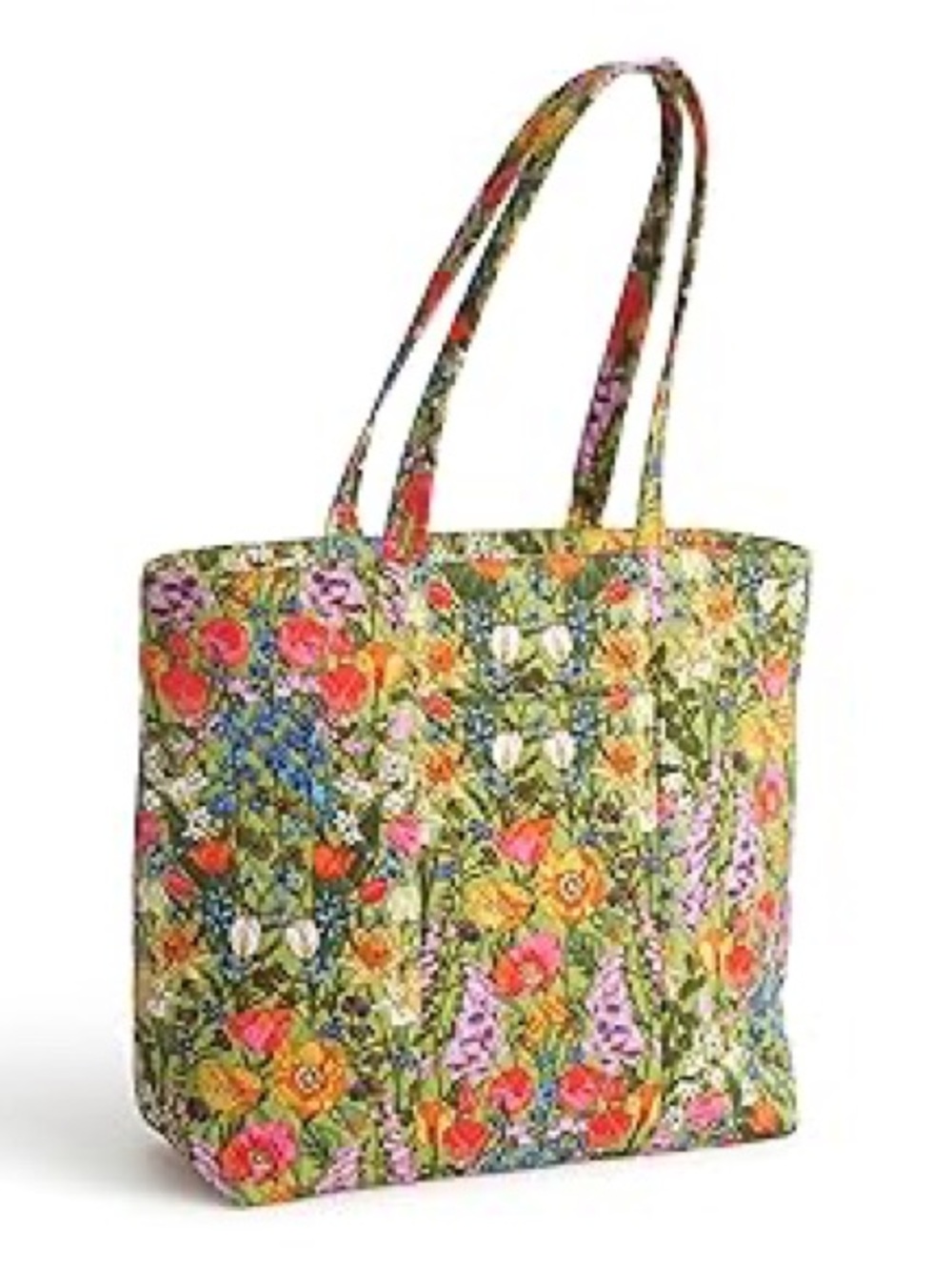 Floral Quilted Tote Bag - Green Multicolor - Picture 4 of 5